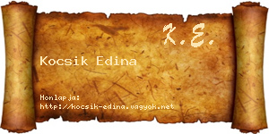 Kocsik Edina névjegykártya